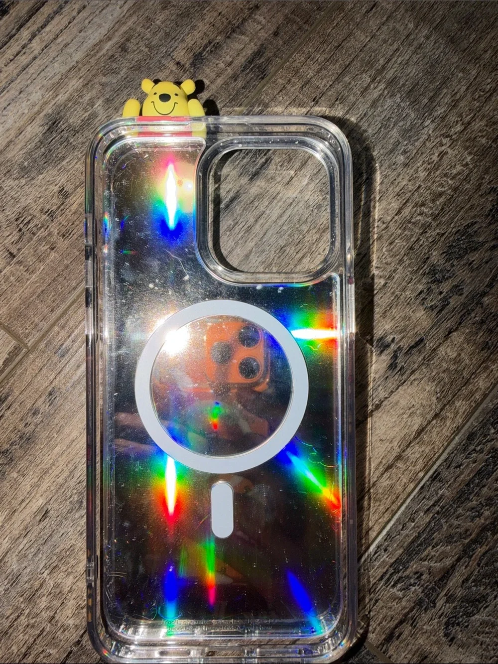 Disney Winnie the Pooh Holographic Clear Case with Yellow Charm